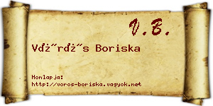 Vörös Boriska névjegykártya